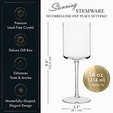Load image into Gallery viewer, Crystal Square Wine Glasses - Set of 4
