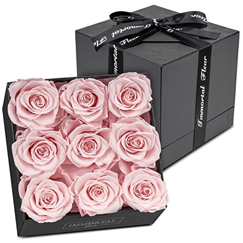 Immortal Fleur Box of 9 Pink Roses